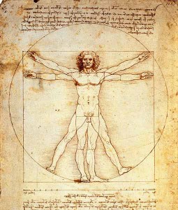 Картина Леонардо да Винчи, изображающая пропорции человека
