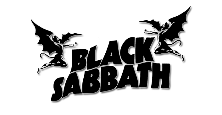 Логотип великих и ужасных Black Sabbath прописан основательным жирным шрифт...